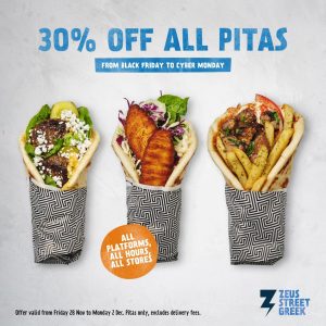 DEAL: Zeus Street Greek - 30% off All Pitas (until 2 December 2024) 3