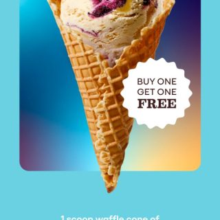 DEAL: Baskin Robbins – Buy One Get One Lemon Blueberry Tarte Chocolate 1 Scoop Waffle Cone for Club 31 Members 4