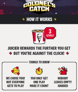 DEAL: KFC - Colonel's Catch Game via App (27 July 2025) 1
