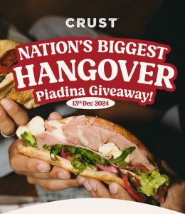 DEAL: Crust Pizza - Free Piadina Pizza Sandwich In-Store (13 December 2024) 1