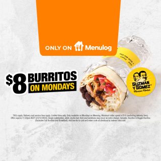 DEAL: Guzman Y Gomez - $8 Burritos with $15+ Spend on Mondays via Menulog (until 23 December 2024) 1