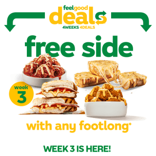DEAL: Subway – Free Side with Any Footlong Sub via App or Online (until 17 December 2024) 4 DEAL: Subway – Free Side with Any Footlong Sub via App or Online (until 17 December 2024) 4