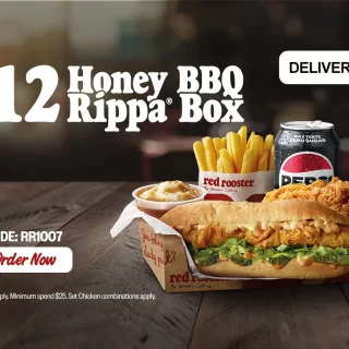 DEAL: Red Rooster - $12 Honey BBQ or Chilli Aioli Rippa Box via Red Rooster Delivery 2