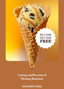 DEAL: Baskin Robbins – Buy One Get One Monkey Business 1 Scoop Waffle Cone for Club 31 Members 4