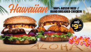DEAL: Carl's Jr - $9.95 Hawaiian Chargrilled Beef or Hand-Breaded Chicken Burger 8 DEAL: Carl's Jr - $9.95 Hawaiian Chargrilled Beef or Hand-Breaded Chicken Burger 7