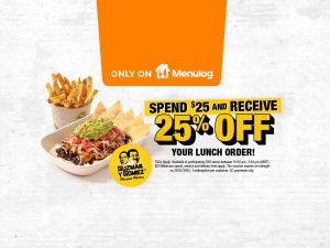 DEAL: Guzman Y Gomez – 25% off $25+ Spend on Mondays-Wednesdays Between 10:30am-3:59pm via Menulog (until 26 February 2025) 3