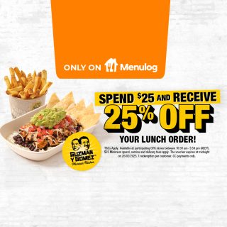 DEAL: Guzman Y Gomez – 25% off $25+ Spend on Mondays-Wednesdays Between 10:30am-3:59pm via Menulog (until 26 February 2025) 5