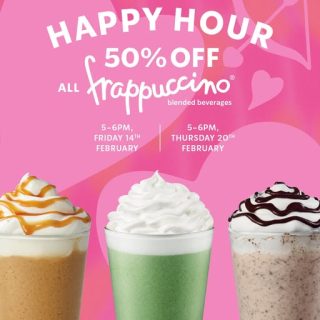 DEAL: Starbucks - 50% off Frappuccinos (5-6pm 14 & 20 February 2025) 10 DEAL: Starbucks - 50% off Frappuccinos (5-6pm 14 & 20 February 2025) 9