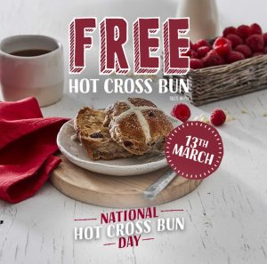 DEAL: Bakers Delight - Free Raspberry & White Choc Hot Cross Bun (13 March 2025) 3