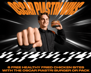 DEAL: Grill'd - Free 6 HFC Bites with Oscar Piastri Burger or Pack Purchase for Relish Members (until 28 March 2025) 1 DEAL: Grill'd - Free 6 HFC Bites with Oscar Piastri Burger or Pack Purchase for Relish Members (until 28 March 2025) 1