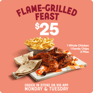 DEAL: Oporto $25 Flame Grilled Feast on Mondays & Tuesdays (until 1 July 2025) 1