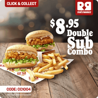 DEAL: Red Rooster - $8.95 Double Sub Combo via Click & Collect Online or App (until 23 March 2025) 8