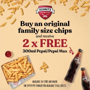 DEAL: Schnitz - 2 Free 300ml Pepsi with Original Family Size Chips Purchase (until 16 March 2025) 3