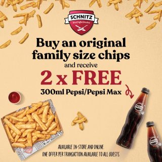 DEAL: Schnitz - 2 Free 300ml Pepsi with Original Family Size Chips Purchase (until 16 March 2025) 6