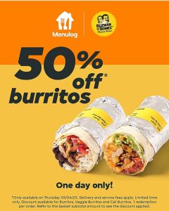 DEAL: Guzman Y Gomez - 50% off Burritos via Menulog (until 3 April 2025) 3