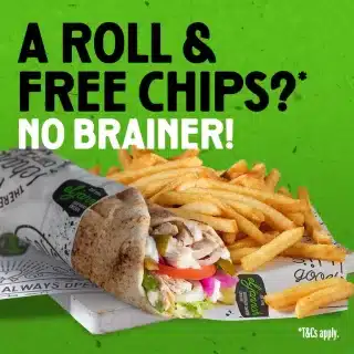 DEAL: El Jannah - Free Medium Chips with Any Roll with $15+ Spend Before 4pm Daily via App or Online (until 25 May 2025) 4