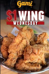 DEAL: Gami Chicken - $1 Wing Wednesdays with Drink Purchase 3