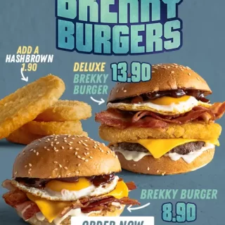 DEAL: Ribs & Burgers - $8.90 Brekky Burger & $13.90 Deluxe Brekky Burger + $1.90 Hashbrown Addon 6