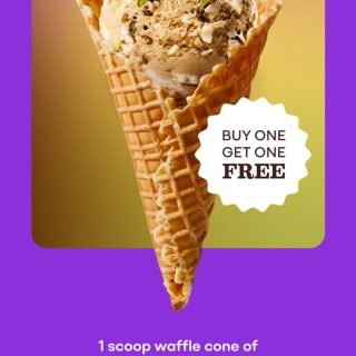 DEAL: Baskin Robbins – Buy One Get One Baklava Crunch 1 Scoop Waffle Cone for Club 31 Members 7