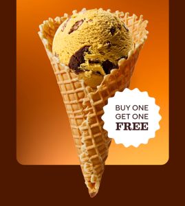 DEAL: Baskin Robbins – Buy One Get One Golden Toffee Chocolate Chunk 1 Scoop Waffle Cone for Club 31 Members 4