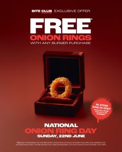 DEAL: Burger Urge - Free Onion Rings with Any Burger Purchase Dine-In for Bite Club Members (22 June 2025) 1