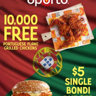 DEAL: Oporto - Free Whole Chicken for First 50 at Each Store & $5 Bondi Burgers All Day (10 June 2025) 3