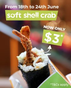 DEAL: Sushi Hub - $3 Soft Shell Crab Sushi Roll (18 to 24 June 2025) 2