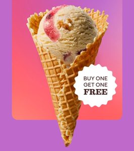 DEAL: Baskin Robbins – Buy One Get One Strawberry Tres Leches Cake 1 Scoop Waffle Cone for Club 31 Members 4