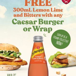 DEAL: Schnitz - Free 300ml Lemon Lime Bitters with Caesar Wrap or Burger for Crumb Collective Members (until 27 July 2025) 1