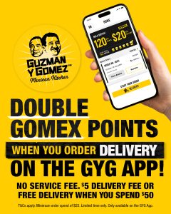 DEAL: Guzman Y Gomez - Double GOMEX Points with Delivery via App 1