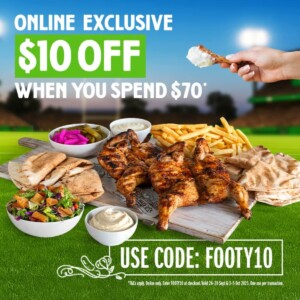 El Jannah $10 Off $70+ Orders for AFL & NRL Grand Final Weekends 10