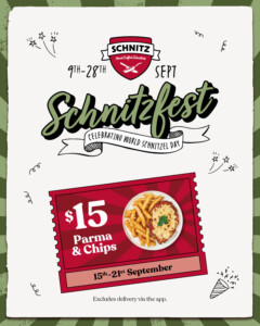 Schnitzfest Serves Up $15 Parma & Chips Deal until 21 September 2025 3