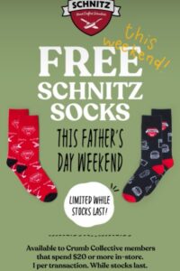 Free Schnitz Socks for Father’s Day Weekend 3