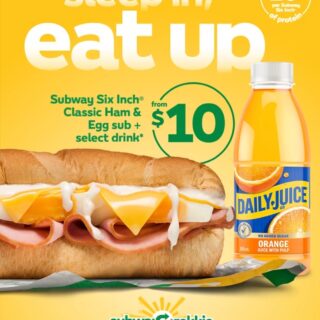 Subway Launches $10 Breakfast Deal with Ham & Egg Sub 10