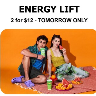 Boost Juice Offers 2-for-$12 Energy Lift Deal for One Day Only 8 Boost Juice Offers 2-for-$12 Energy Lift Deal for One Day Only 8