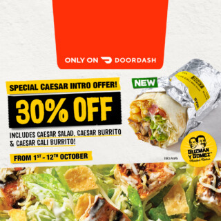 Guzman Y Gomez 30% off Caesar Range via DoorDash until October 12 6