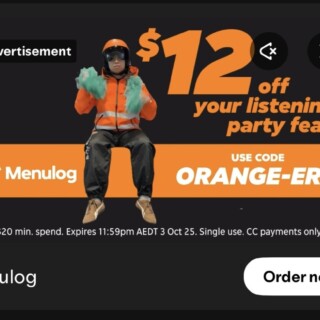 $12 Off $20 Spend at Menulog on October 3 10 $12 Off $20 Spend at Menulog on October 3 10