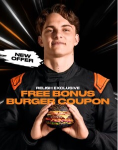 Free Bonus Burger for Relish Members at Grill'd When Oscar Piastri Races 1 Free Bonus Burger for Relish Members at Grill'd When Oscar Piastri Races 1