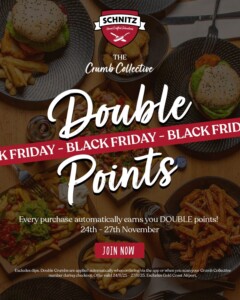 Schnitz Offers Double Crumb Collective Points for Black Friday until 27 November 3