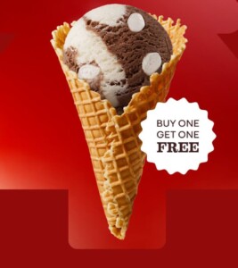 Baskin-Robbins Offers Buy One Get One Free Cup of Cocoa One Scoop Waffle Cones 4