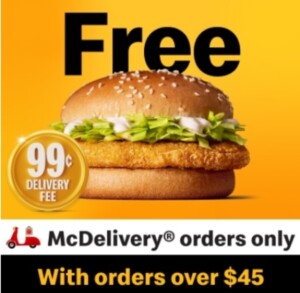 Free McChicken with $45 McDelivery Spend via MyMacca’s App Until 8 March 2026 47 Free McChicken with $45 McDelivery Spend via MyMacca’s App Until 8 March 2026 42