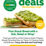 Free Snack Bread with Your Subway Order on 28 January 2026