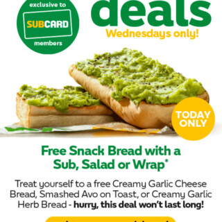 Free Snack Bread with Your Subway Order on 28 January 2026 6