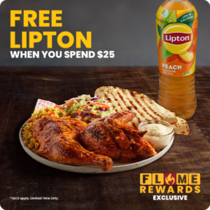 Oporto: Free Lipton Tea with $25 Spend for Flame Rewards Members until February 10 1