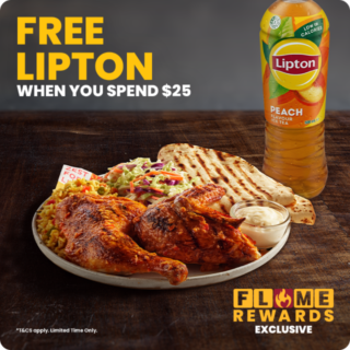 Oporto: Free Lipton Tea with $25 Spend for Flame Rewards Members until February 10 5