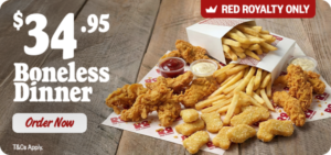 Red Rooster’s $34.95 Boneless Dinner Deal for Red Royalty Members until February 24 1