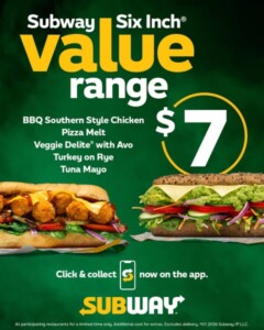 Subway Launches New $7 Six-Inch Value Range in Australia