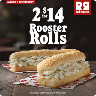 Red Rooster: 2 Rooster Rolls for $14 until 31 January 10