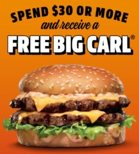Carl’s Jr. Free Big Carl with $30 Spend via MyCarl’s App 8 Carl’s Jr. Free Big Carl with $30 Spend via MyCarl’s App 6