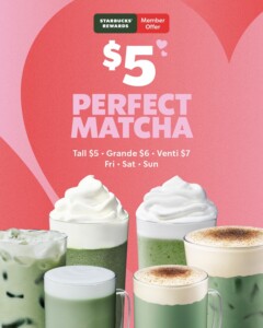 Starbucks $5 Matcha Drinks for Rewards Members until February 15 3